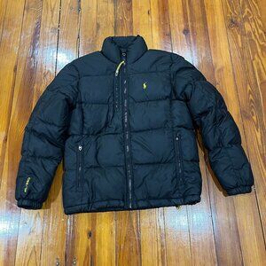 Polo Ralph Lauren RL/250 Down Puffer Jacket Black/Yellow Men's Size Small